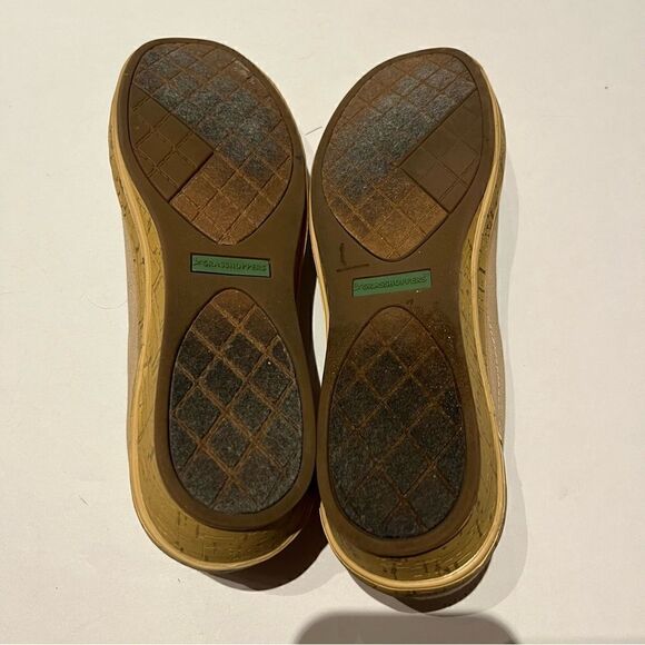 Women's Grasshoppers Light Tan Espadrilles Wedge Shoes Size 9M Cork Heels - Picture 5 of 9